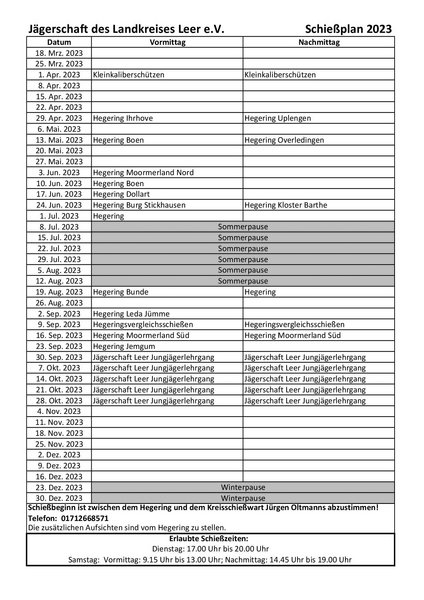 Jagdliches Schie En J Gerschaft Leer E V Landesj Gerschaft